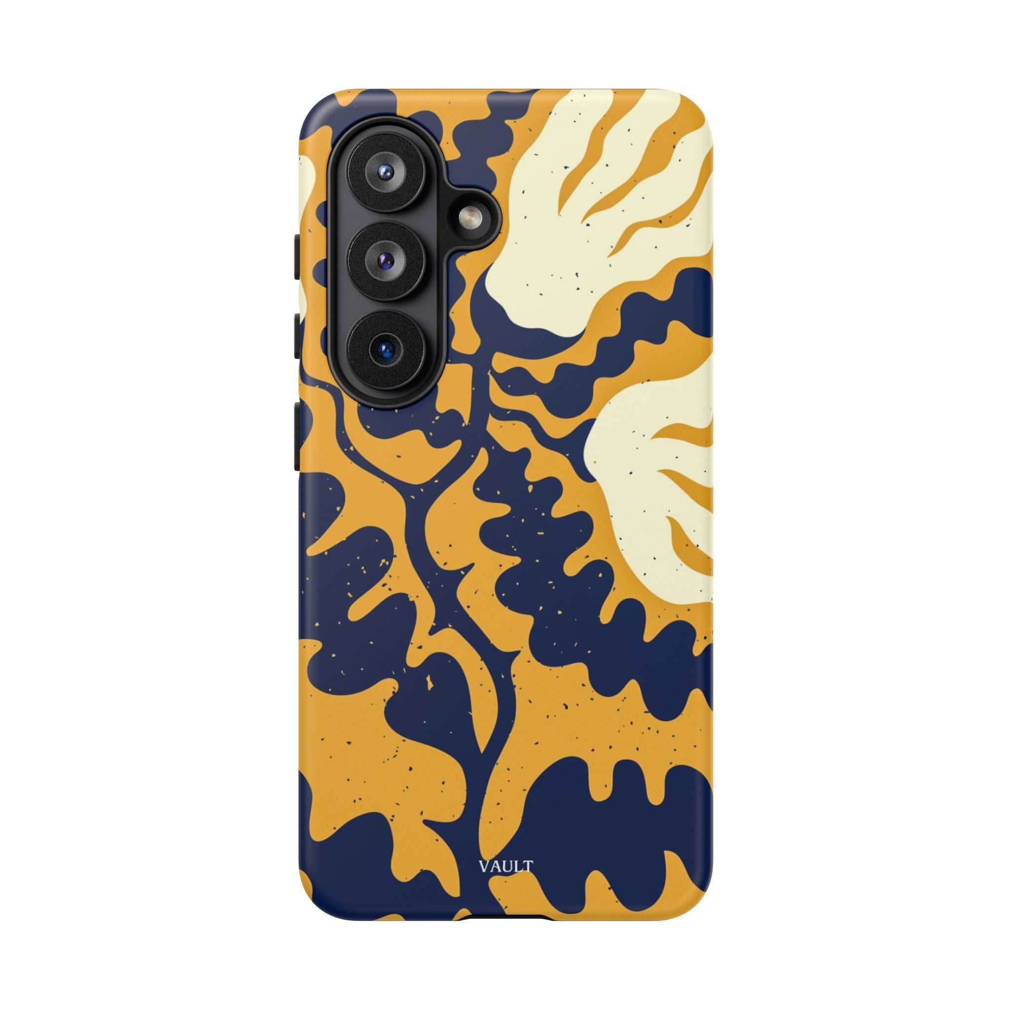 Bold Abstract Floral Phone Case (Navy & Mustard)