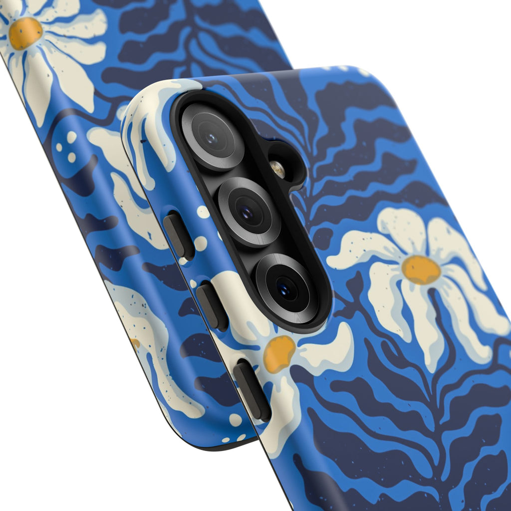 Blue Daisy Tough Phone Case — Floral Protective Phone Cover