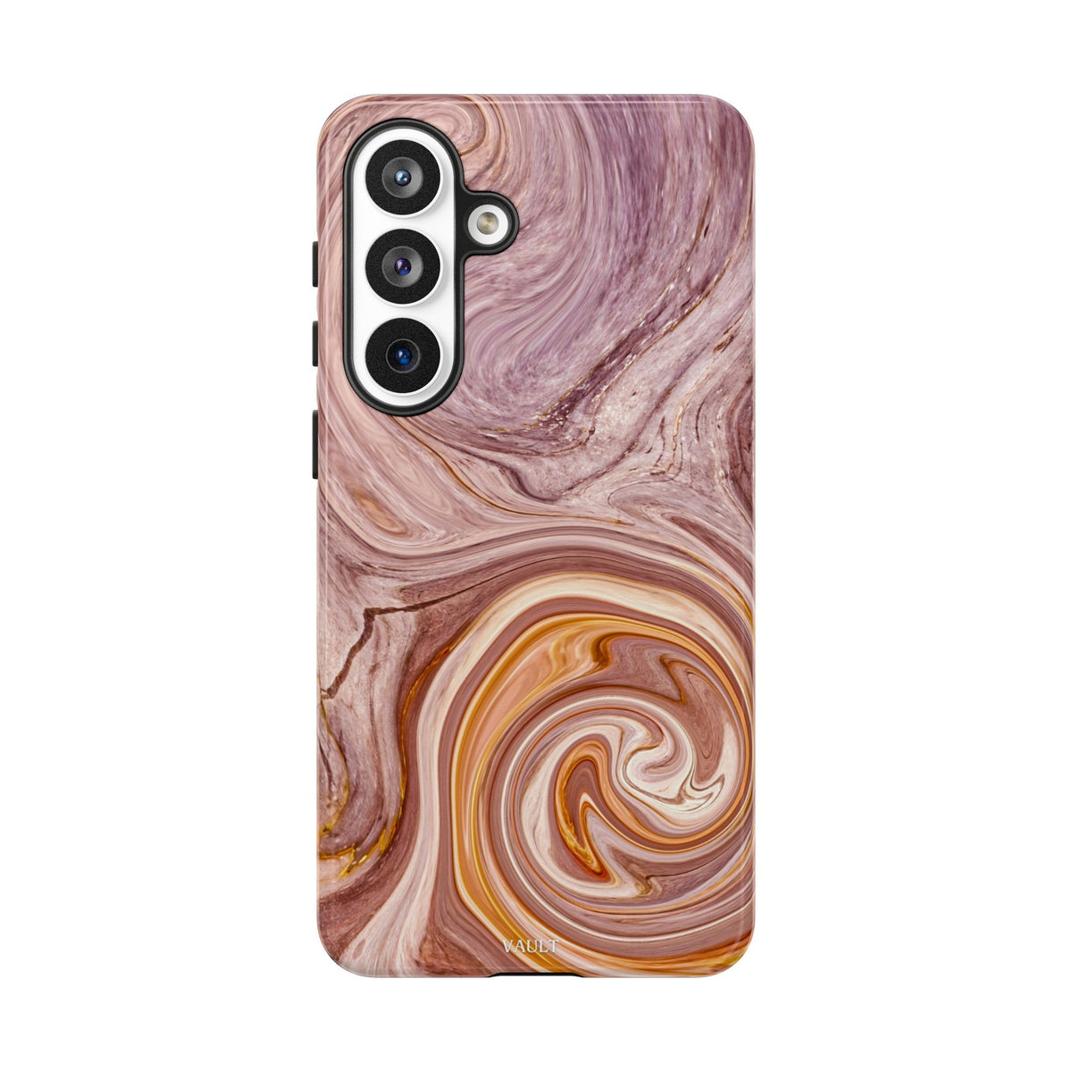 Marble Swirl Phone Case — Pink & Gold Abstract Tough Case