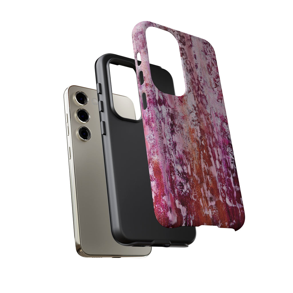 Pink Abstract Art Tough Phone Case — Protective Artistic Phone Cover