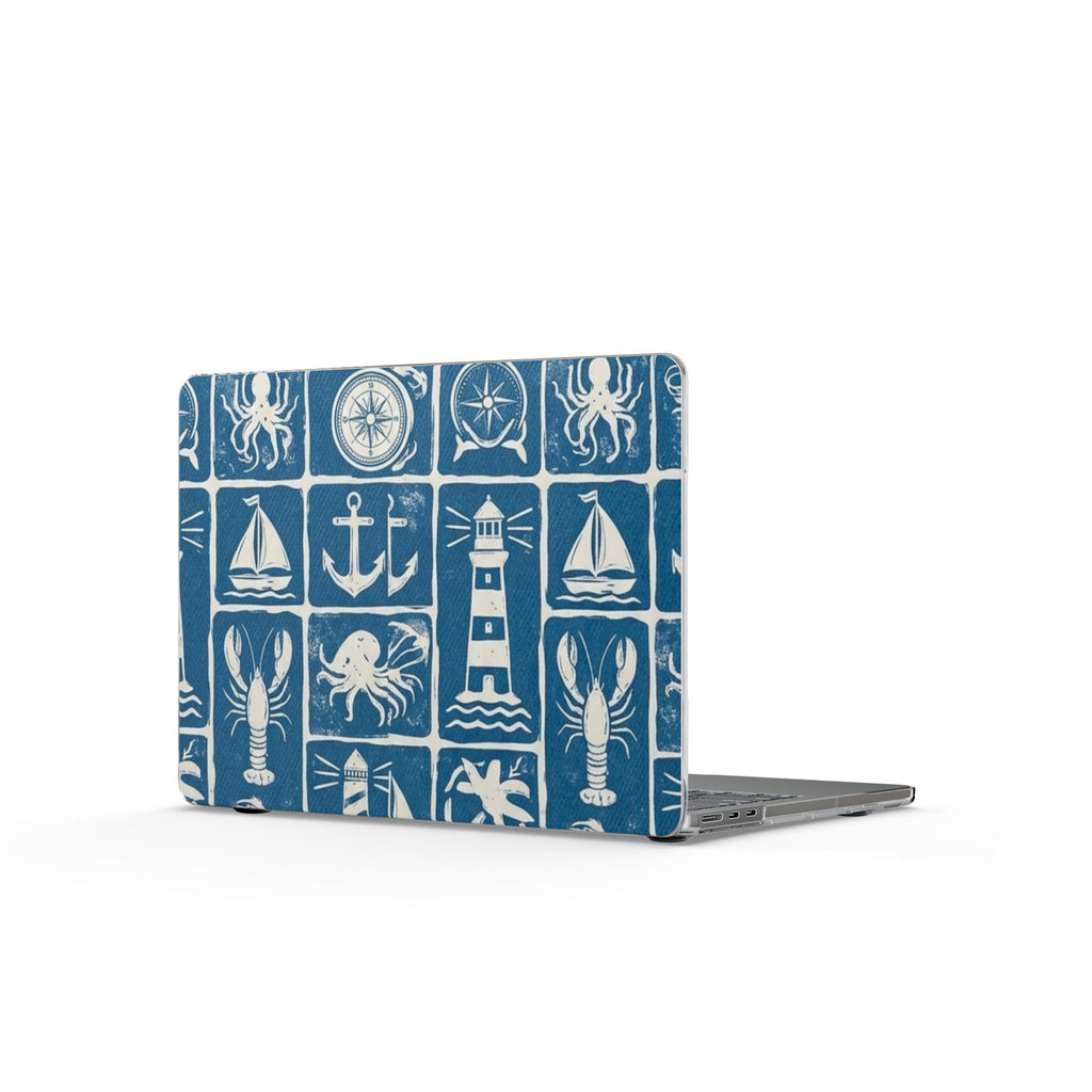 Nautical MacBook Case — Lighthouse, Anchor & Sea Creatures Design