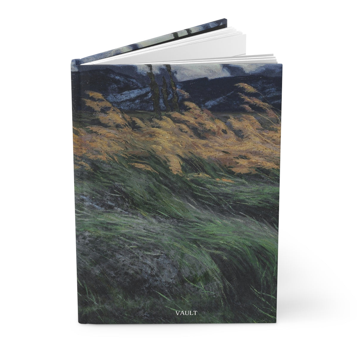 Hardcover Journal — Wind-Swept Meadow Art Notebook ("VAULT" Cover)