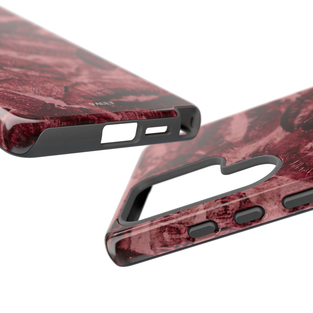 Kiss Print Phone Case – Burgundy Lip Pattern Protective Phone Cover