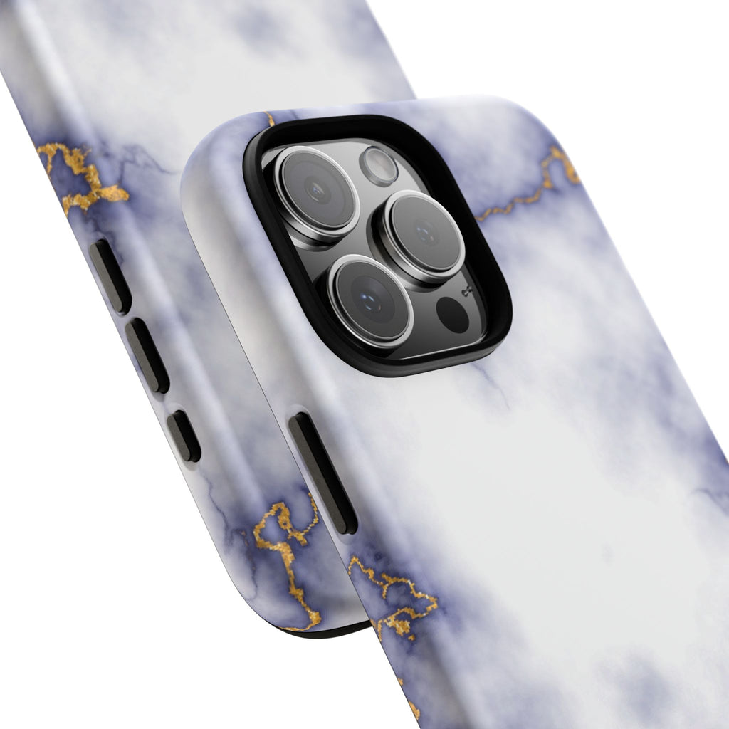 Purple Marble Tough Phone Case with Gold Veins