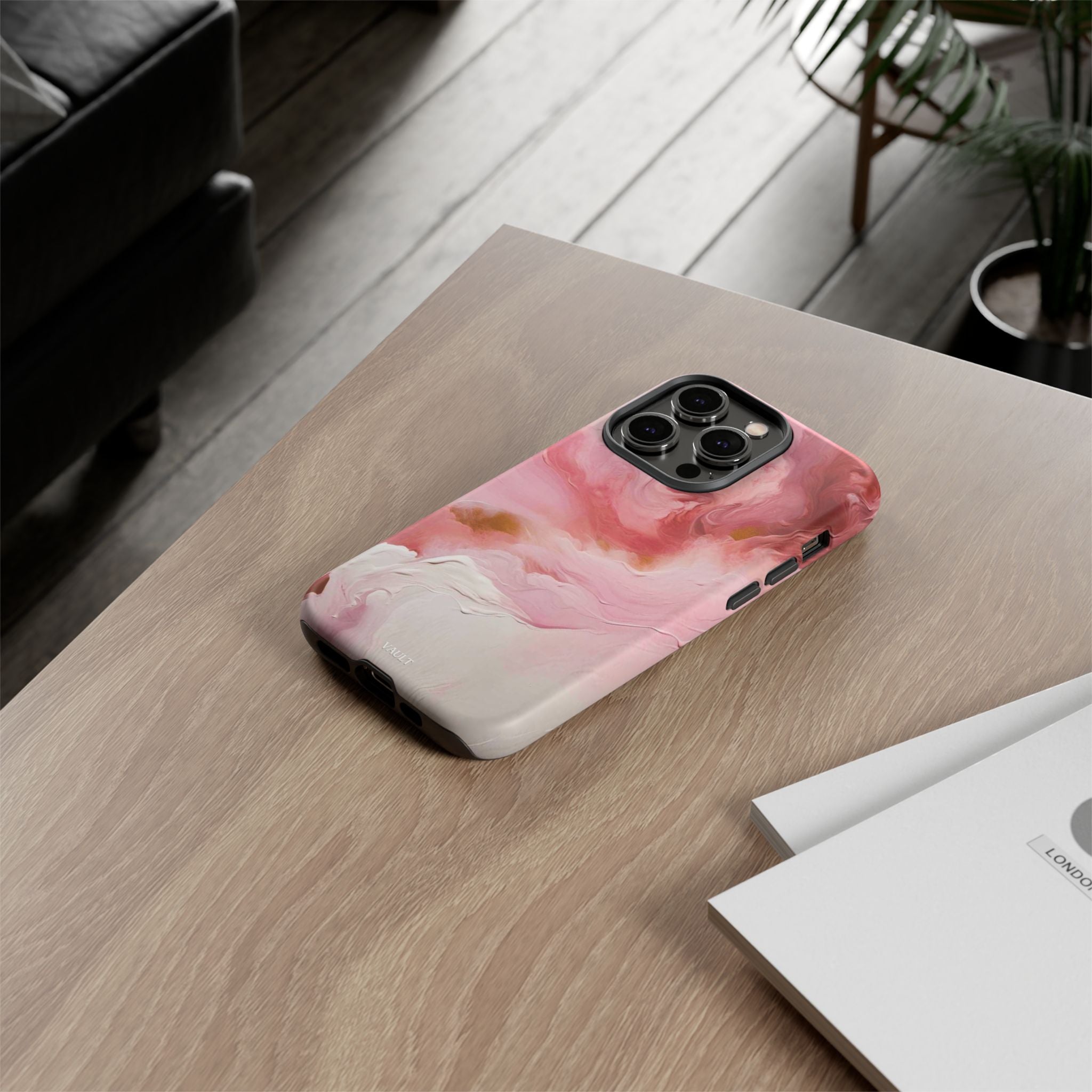 Pink Marble Tough Phone Case — Protective Artistic Phone Cover