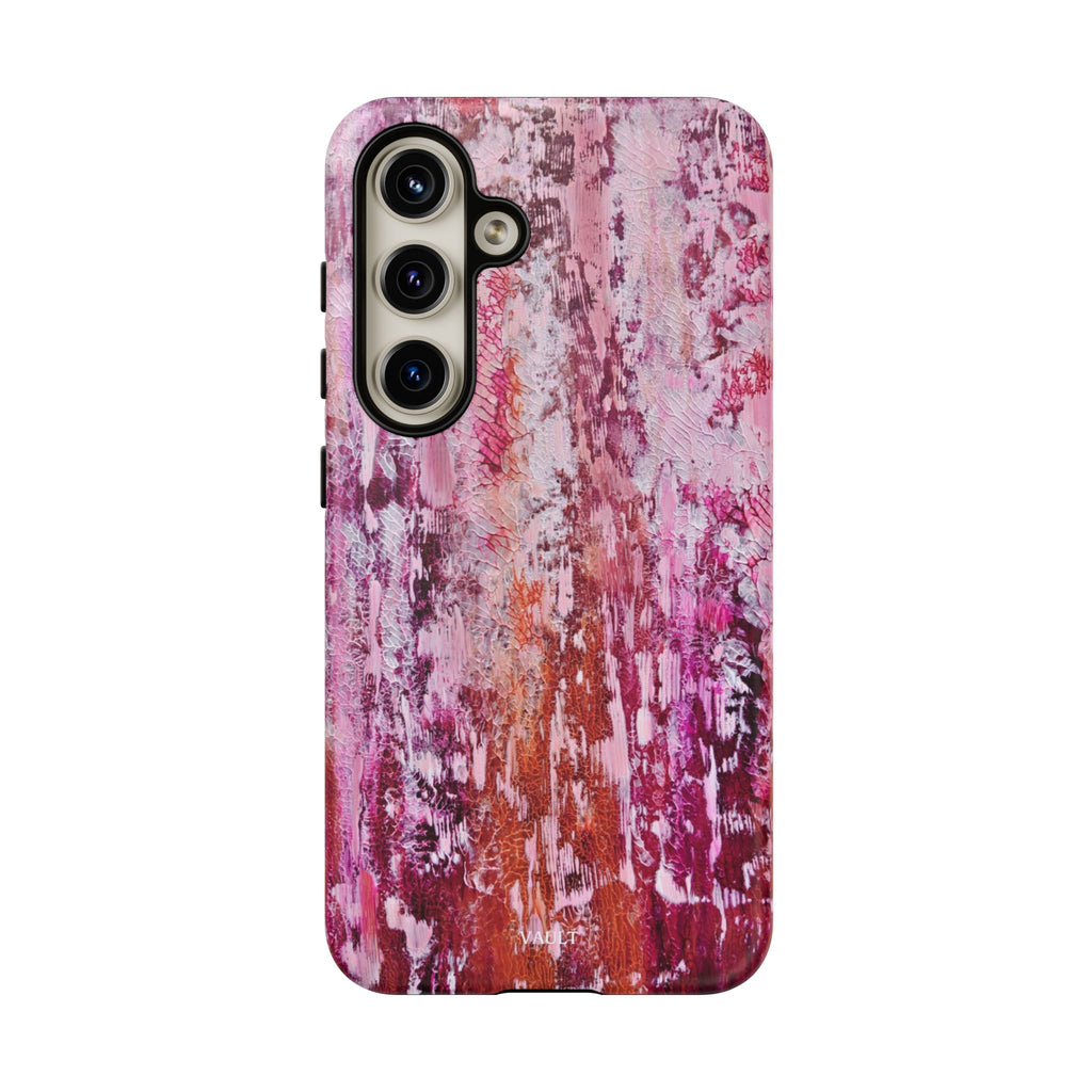 Pink Abstract Art Tough Phone Case — Protective Artistic Phone Cover