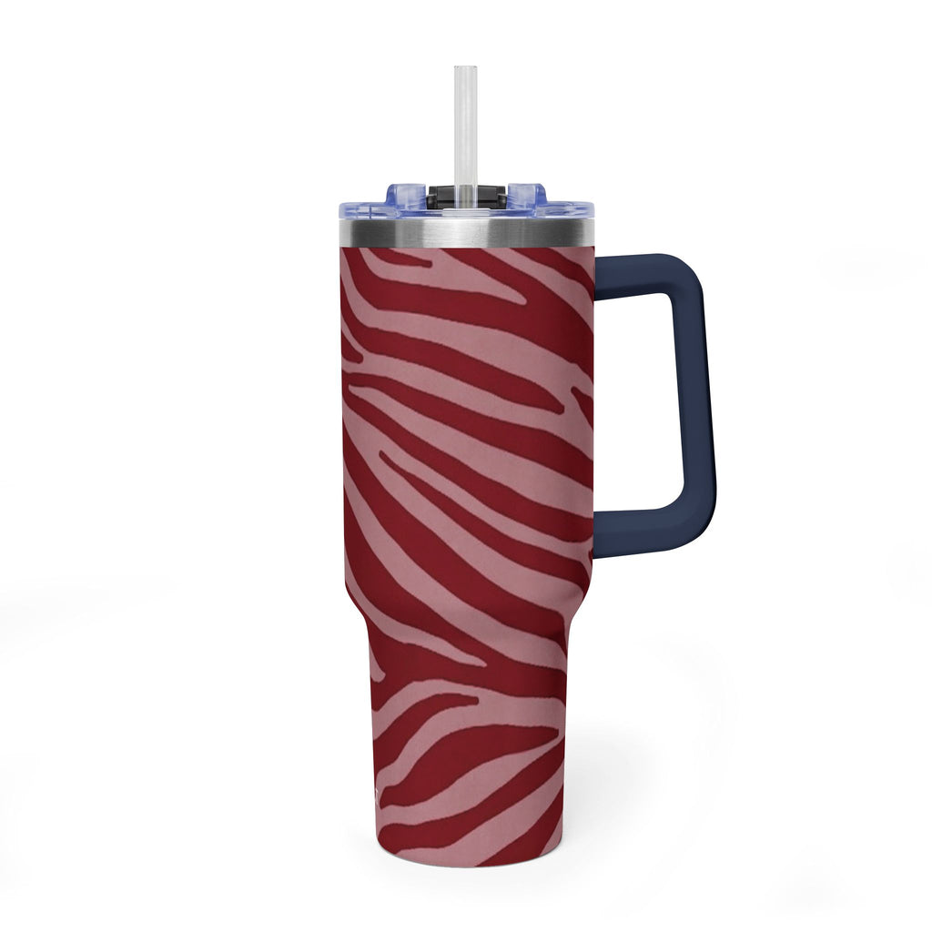40oz Red Zebra Print Tumbler - Vacuum Insulated Travel Cup