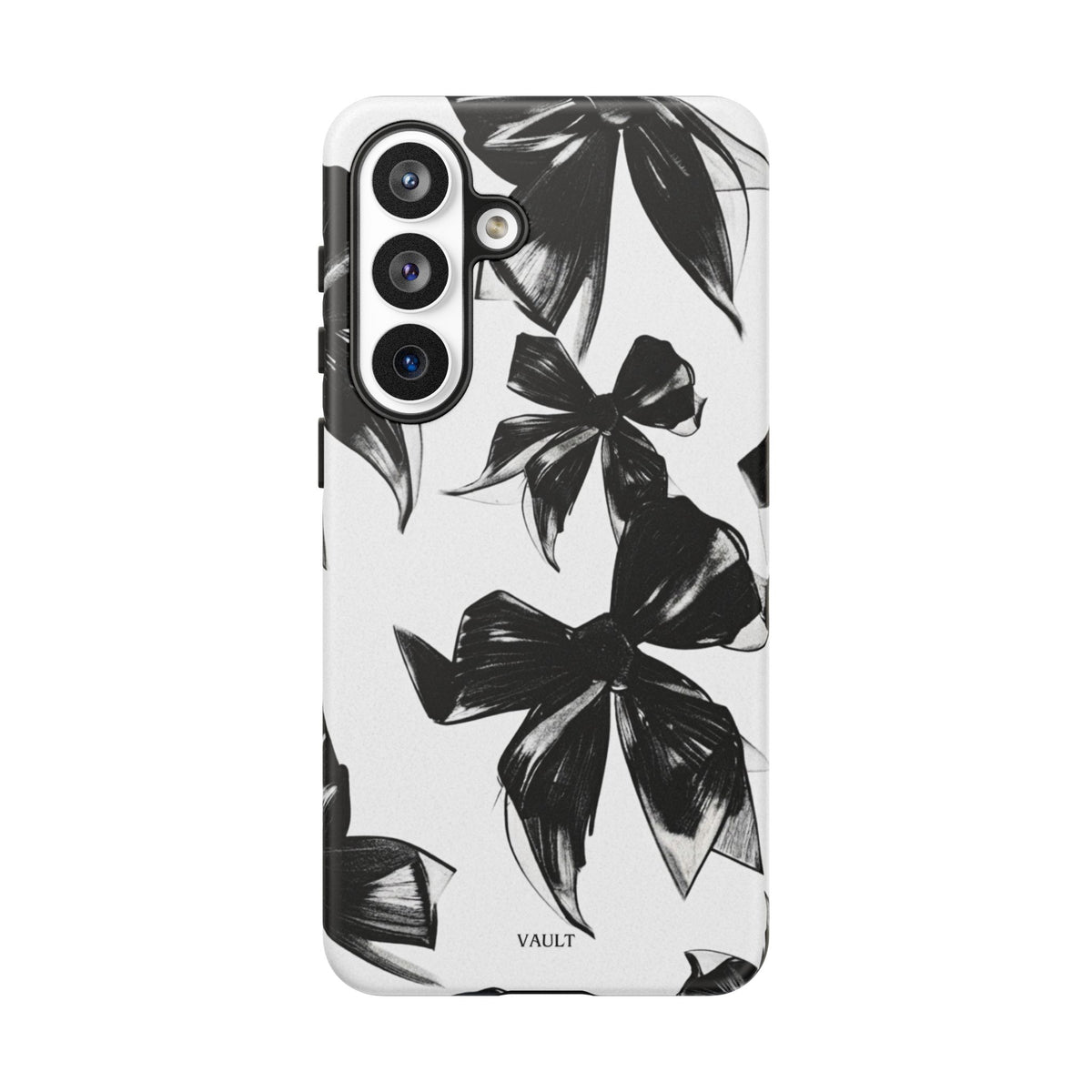 Floral Brushstroke Phone Case — Black & White Botanical Tough Case