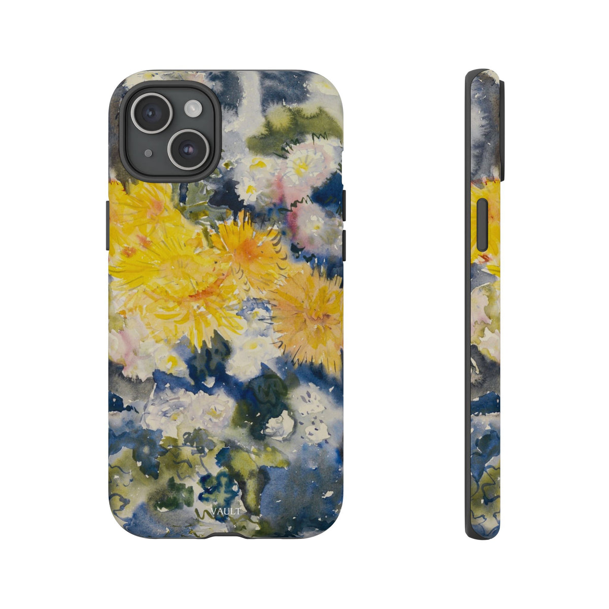 Floral Watercolor Phone Case – Yellow Chrysanthemums Design