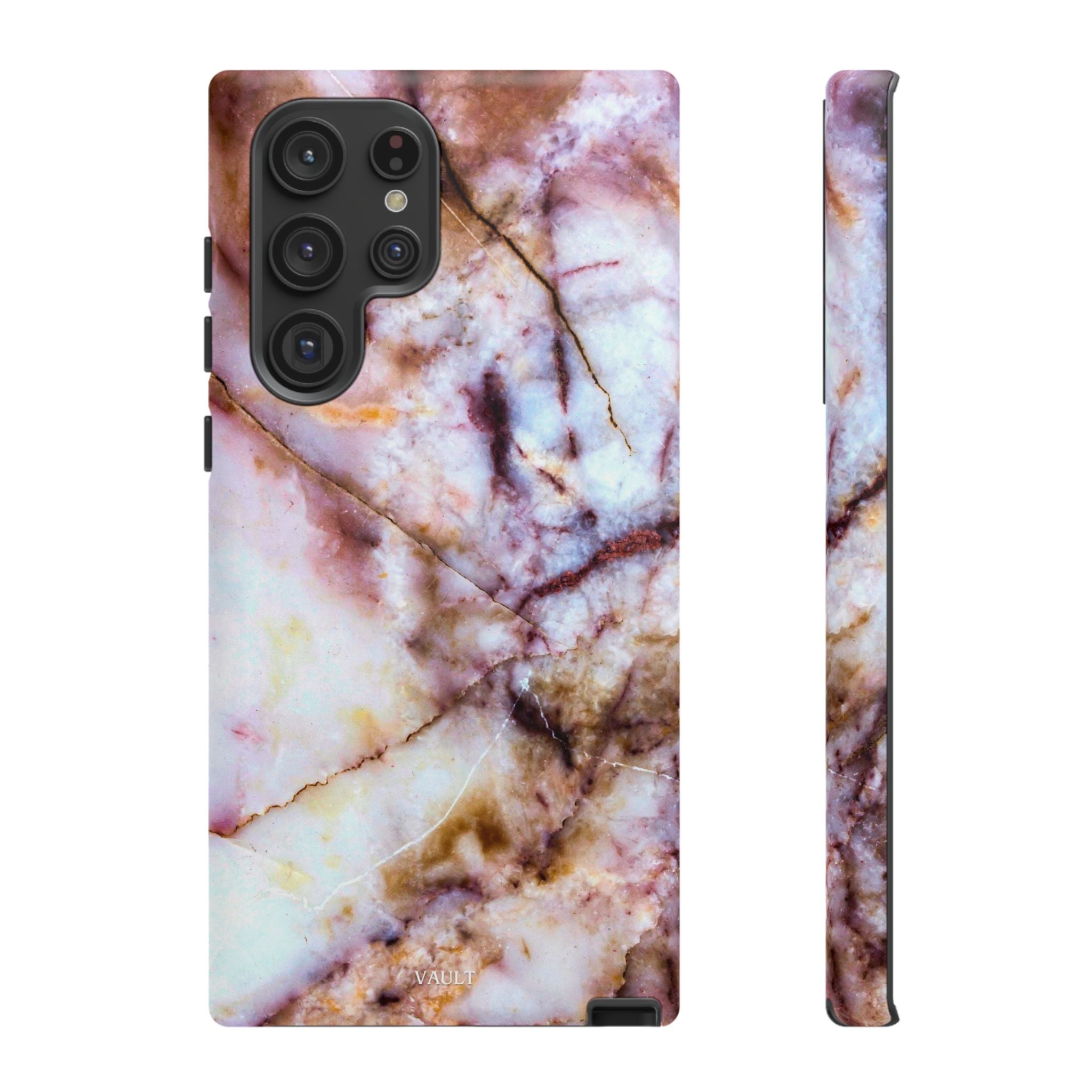 Marble Vein Tough Phone Case — Pink Quartz Protective Cover