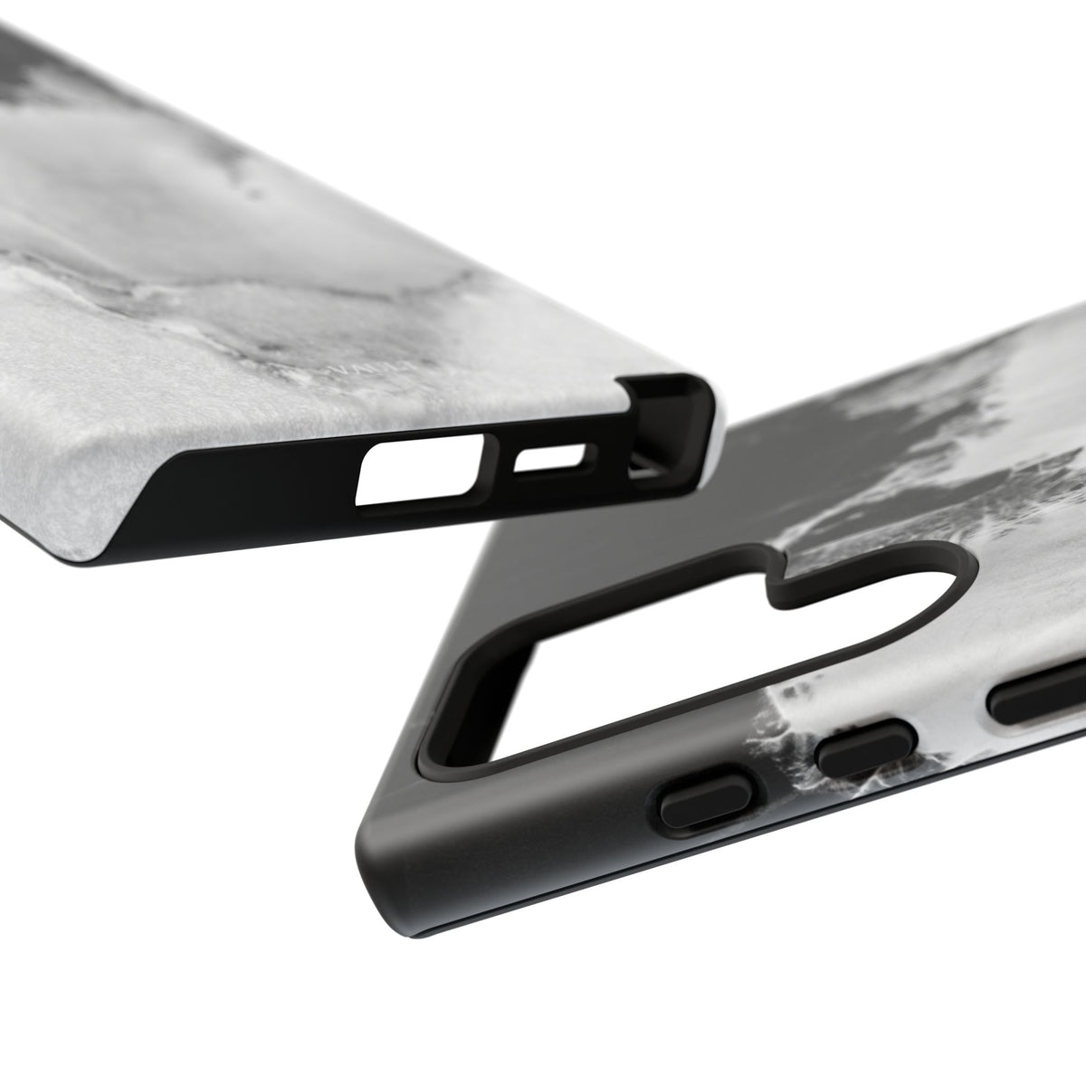 Marble Ink Tough Case — Black & White Abstract Phone Cover