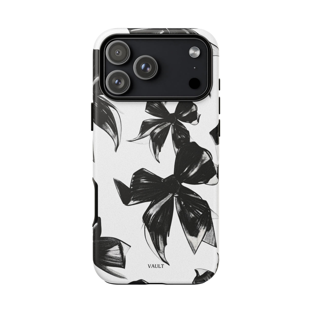 Floral Brushstroke Phone Case — Black & White Botanical Tough Case