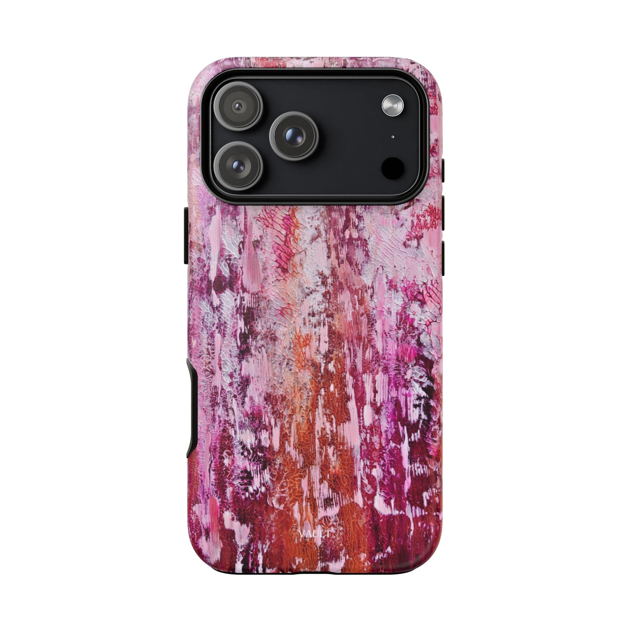 Pink Abstract Art Tough Phone Case — Protective Artistic Phone Cover