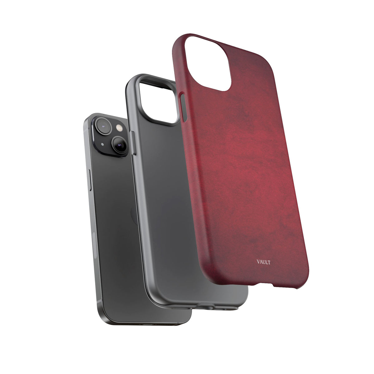 Red Leather Texture Phone Case Impact-Resistant Case
