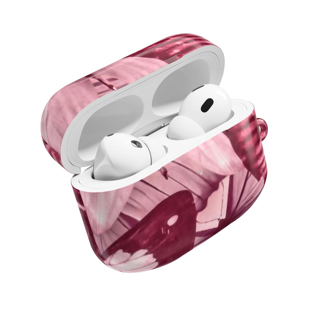 Floral Parasol AirPod Case — Vintage Pink Umbrella Design