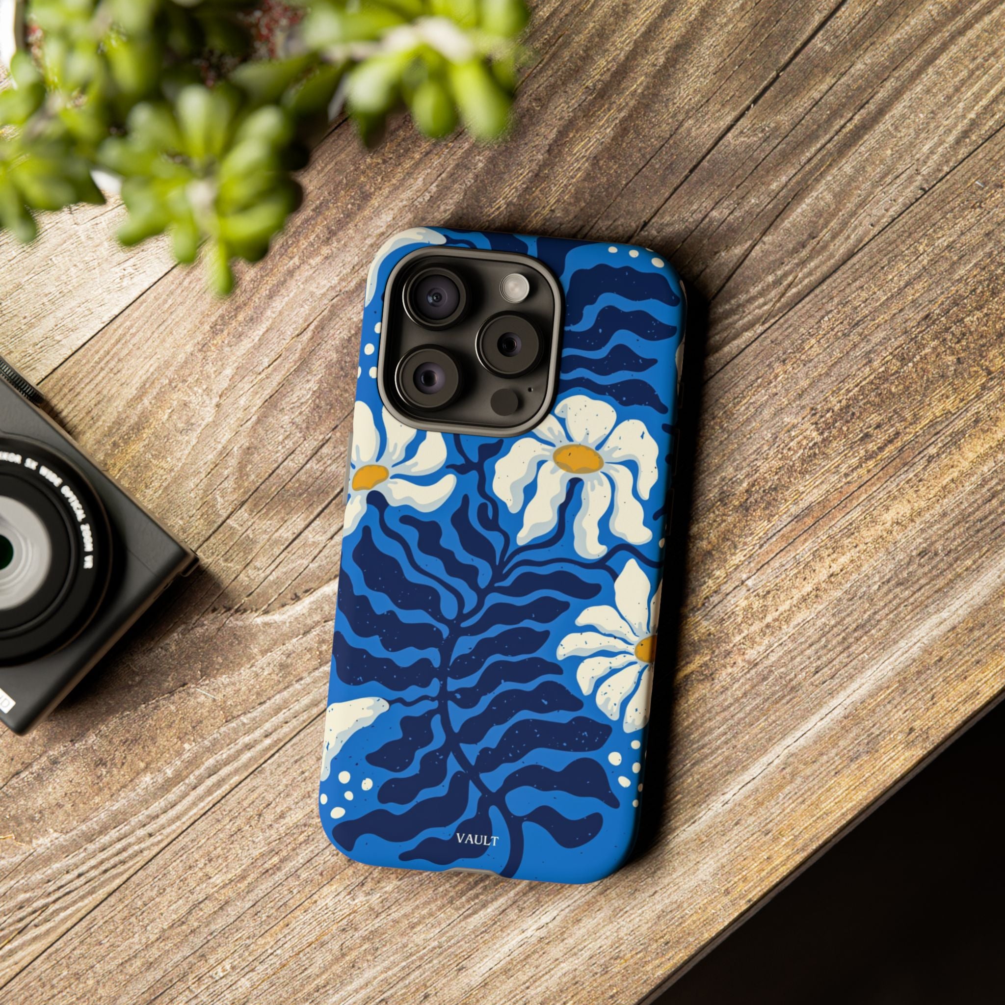 Blue Daisy Tough Phone Case — Floral Protective Phone Cover