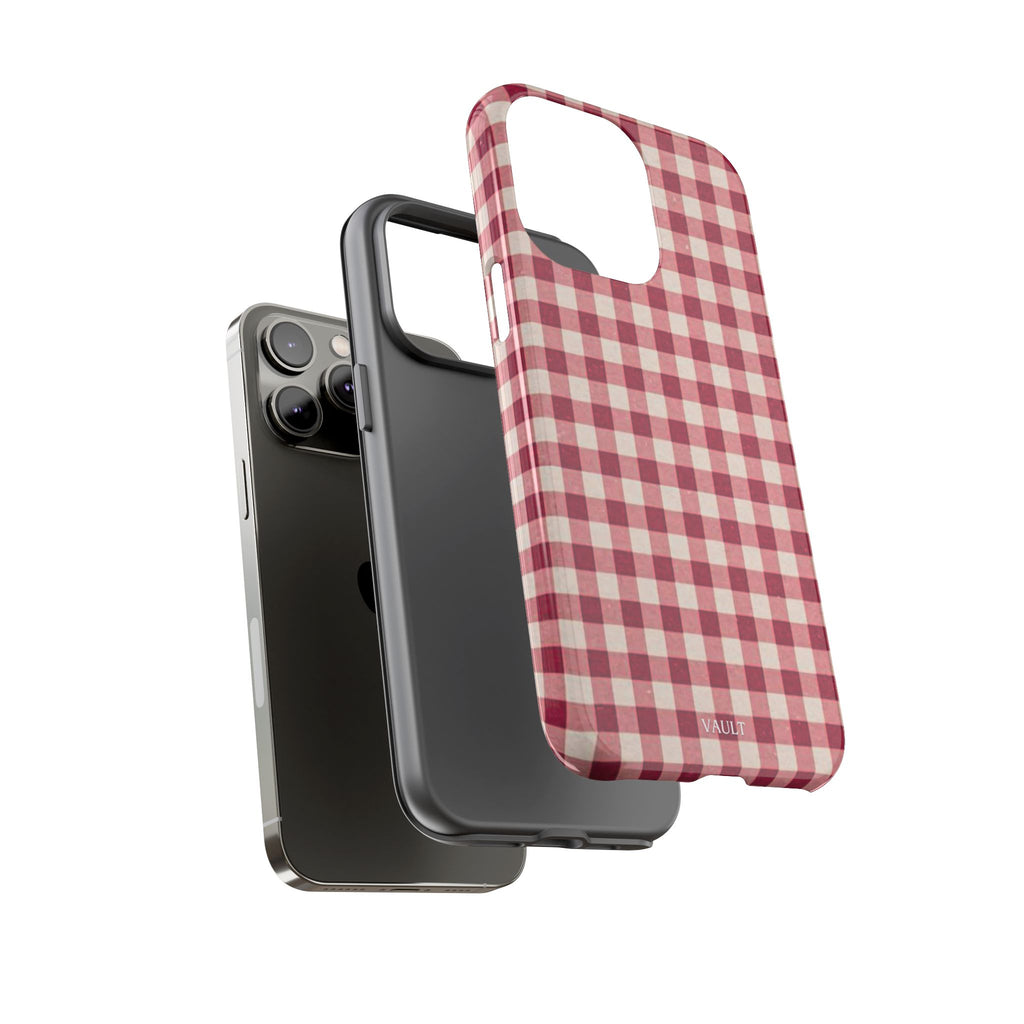 Gingham Phone Case — Red Plaid Tough Case