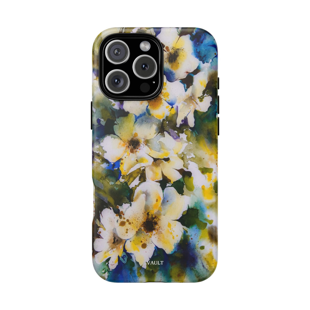 Floral Watercolor Tough Case – Yellow White Blossom Phone Cover