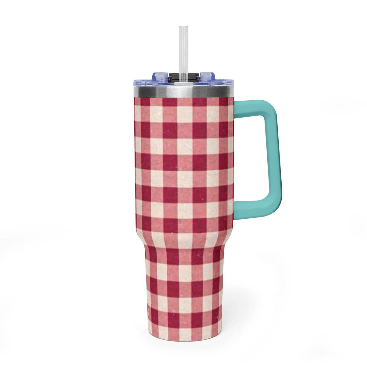 40oz Vacuum Tumbler — Red Buffalo Plaid Insulated Travel Mug