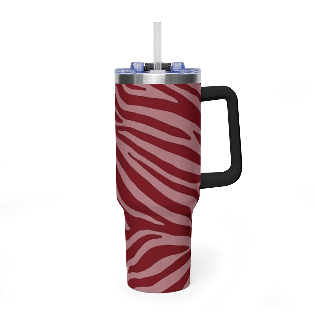 40oz Red Zebra Print Tumbler - Vacuum Insulated Travel Cup