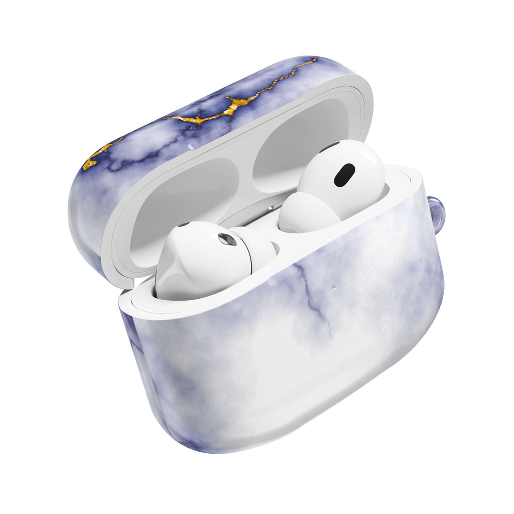 Marble Purple AirPod Case with Gold Veining — Elegant Protective Cover