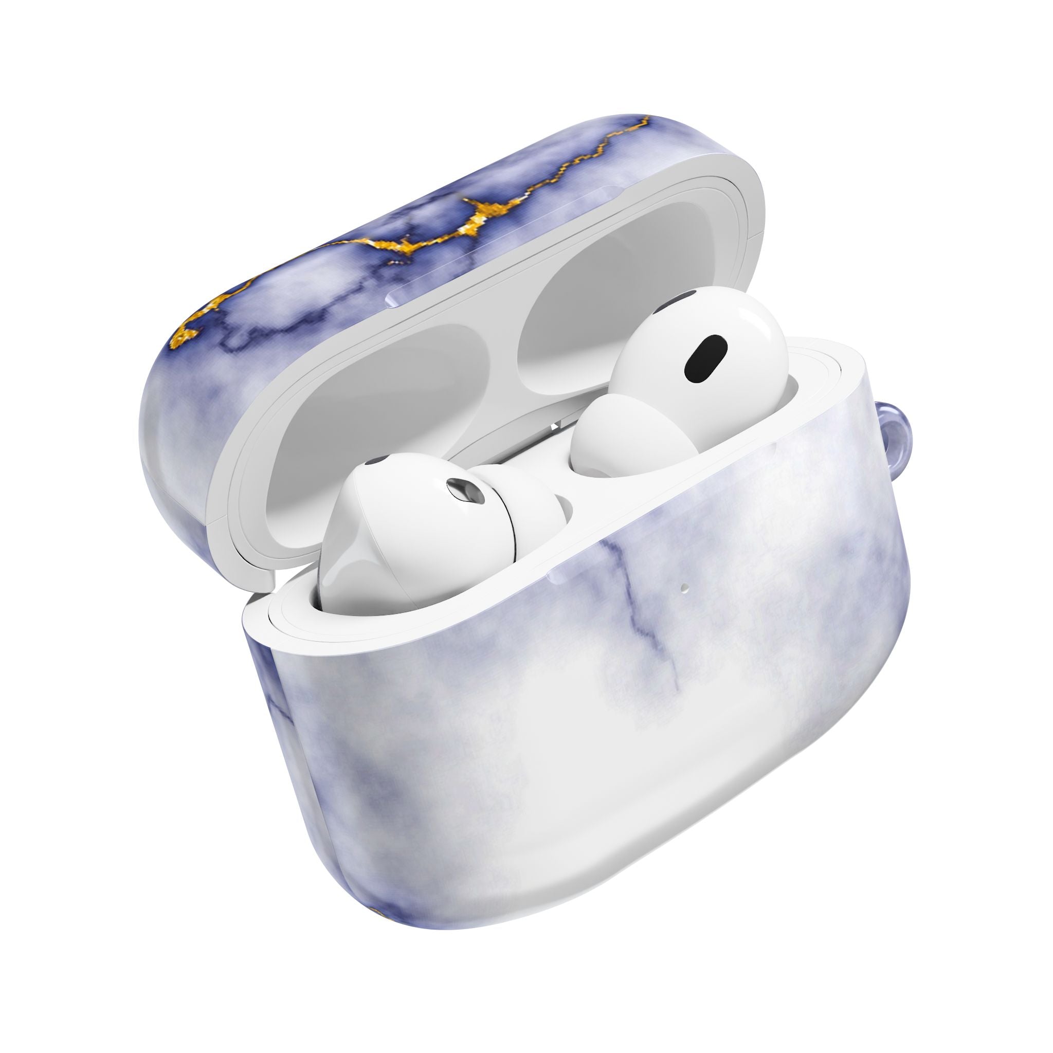 Marble Purple AirPod Case with Gold Veining — Elegant Protective Cover