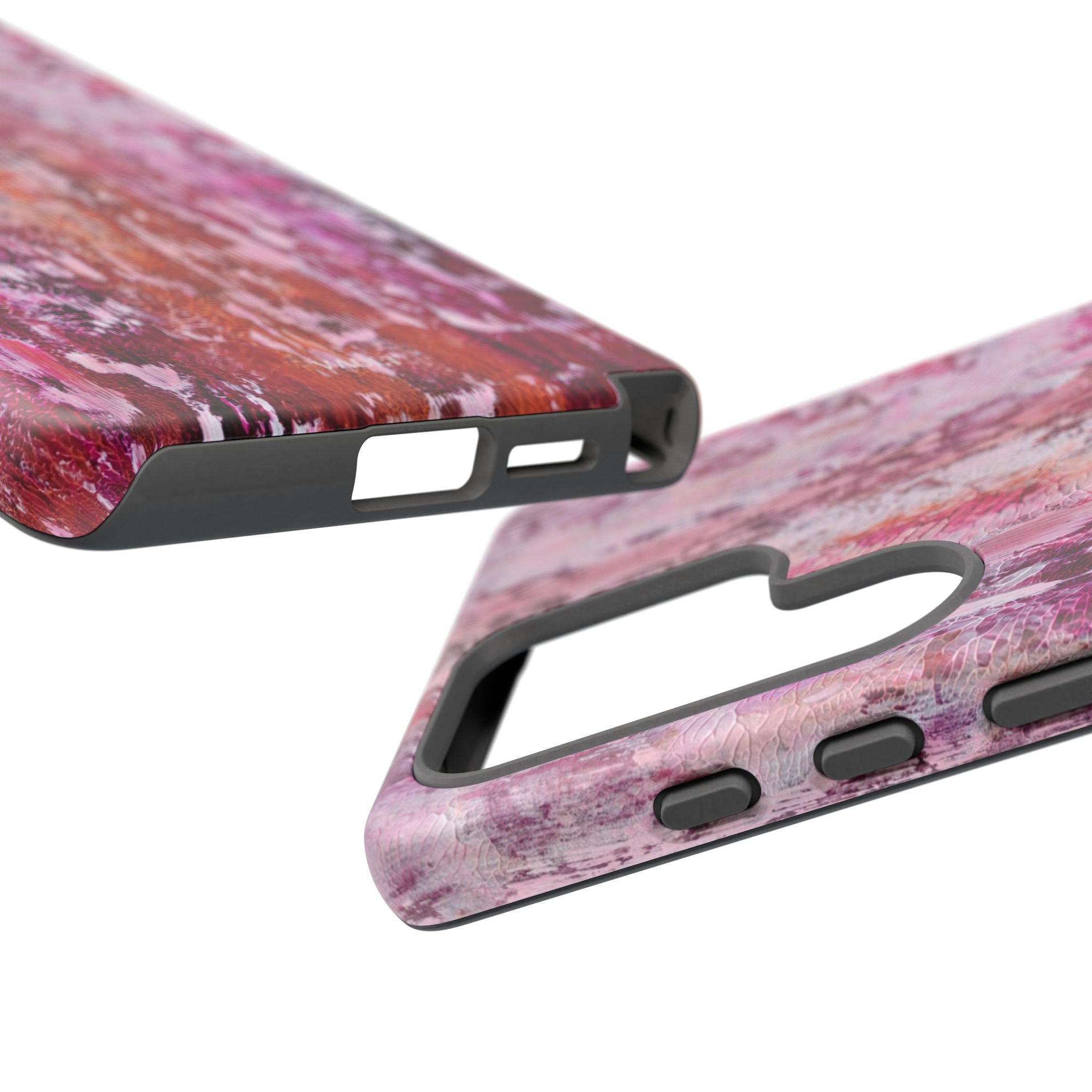 Pink Abstract Art Tough Phone Case — Protective Artistic Phone Cover