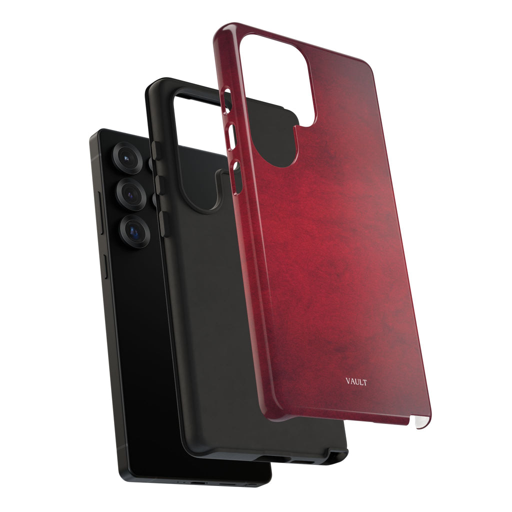 Red Leather Texture Phone Case Impact-Resistant Case