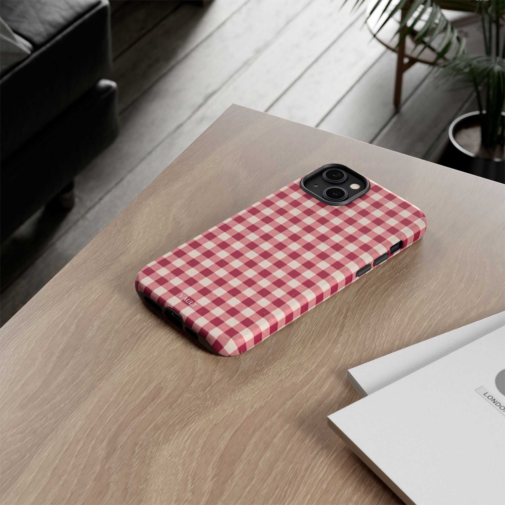 Gingham Phone Case — Red Plaid Tough Case