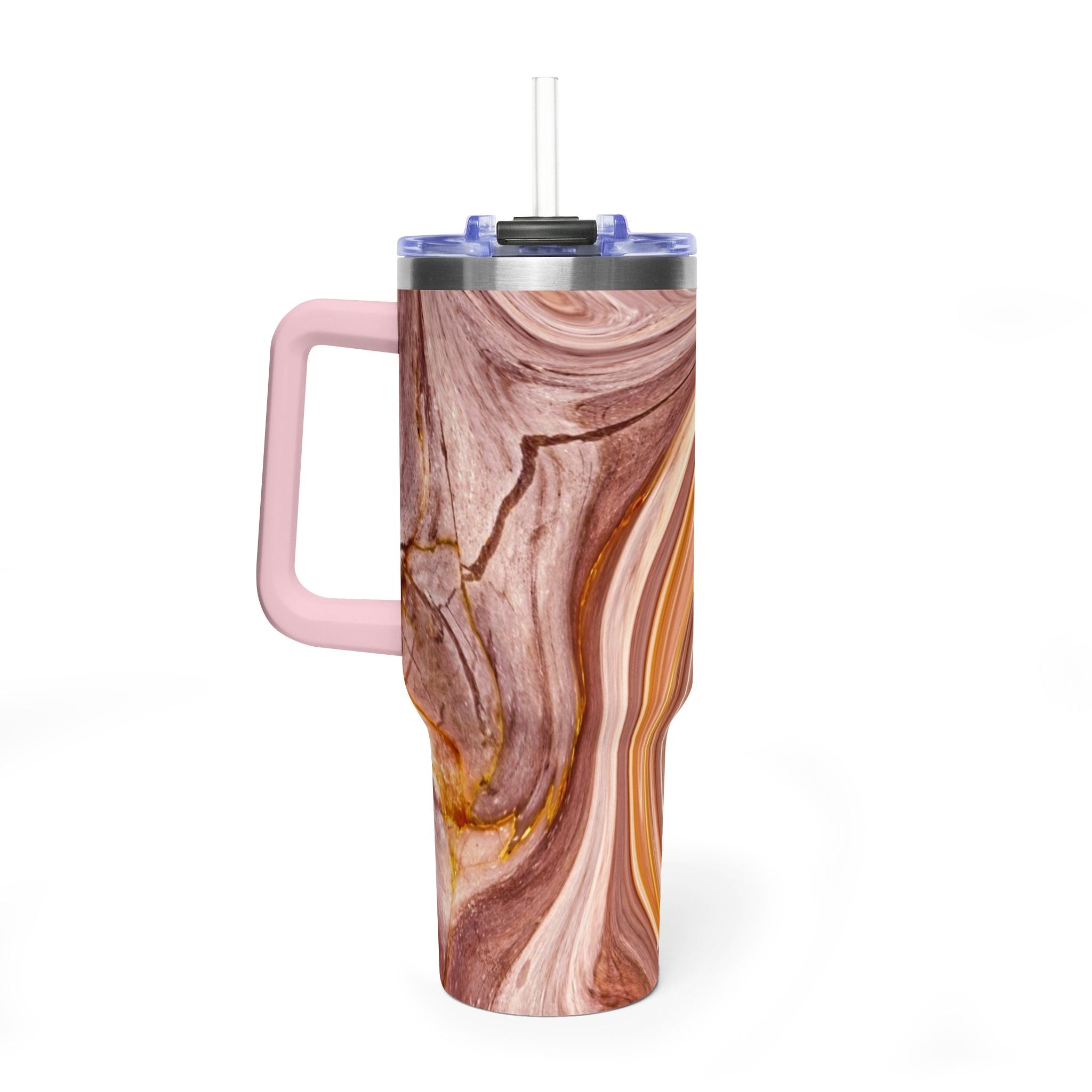 40oz Marble Swirl Thermal Tumbler - Insulated Travel Mug