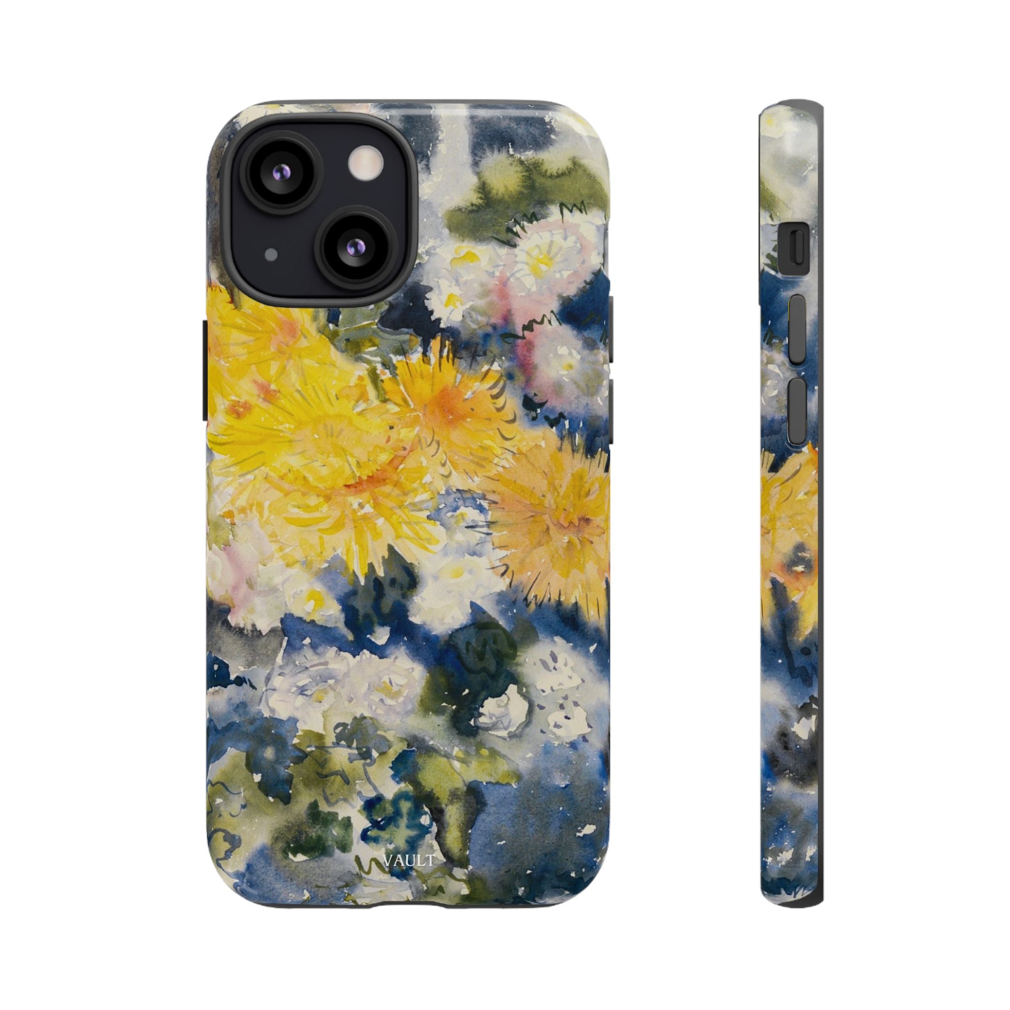 Floral Watercolor Phone Case – Yellow Chrysanthemums Design