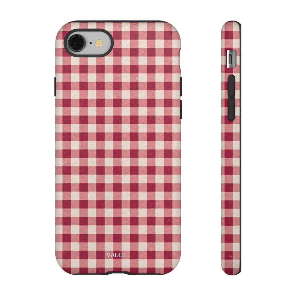 Gingham Phone Case — Red Plaid Tough Case