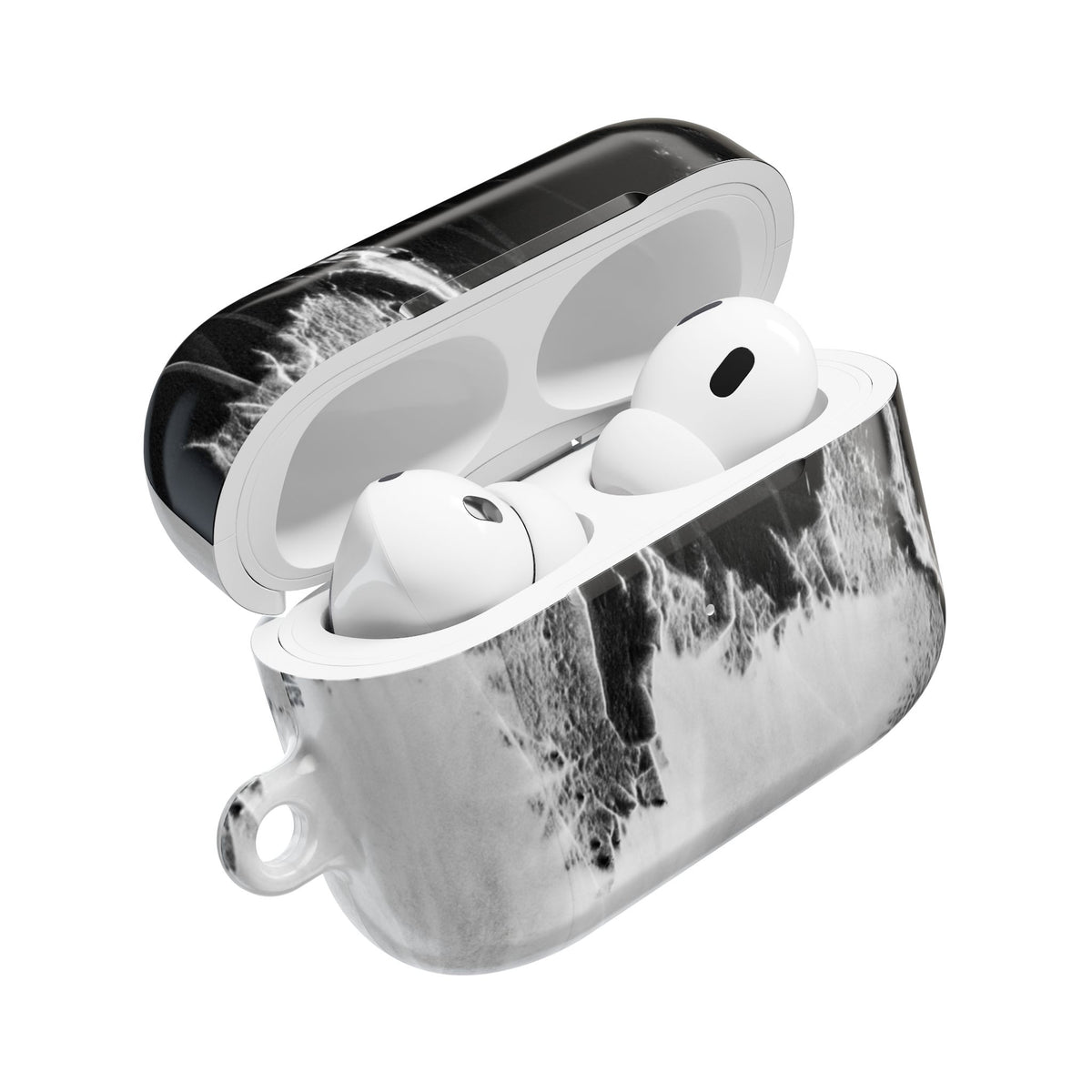 Marble Ink AirPod Case — Black & White Abstract Protective Cover