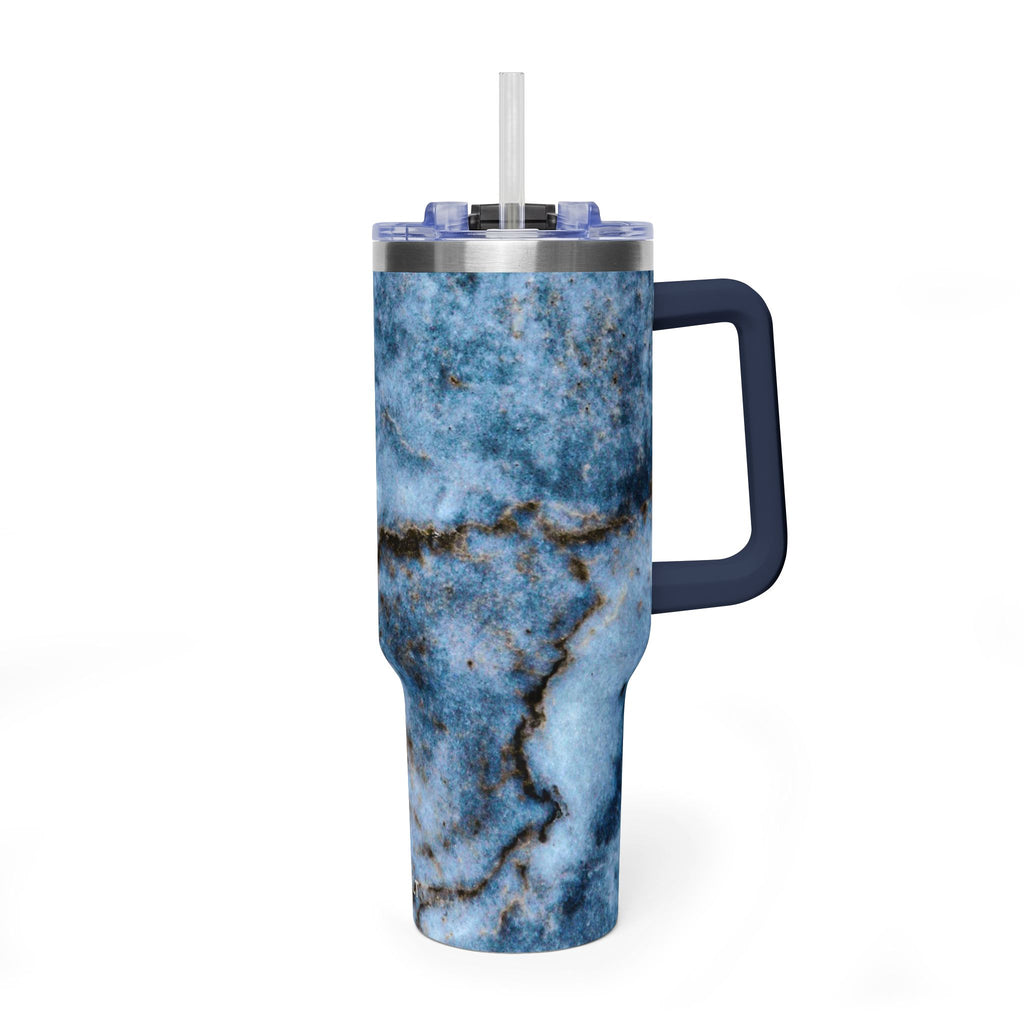 40oz Blue Marble Vacuum Tumbler