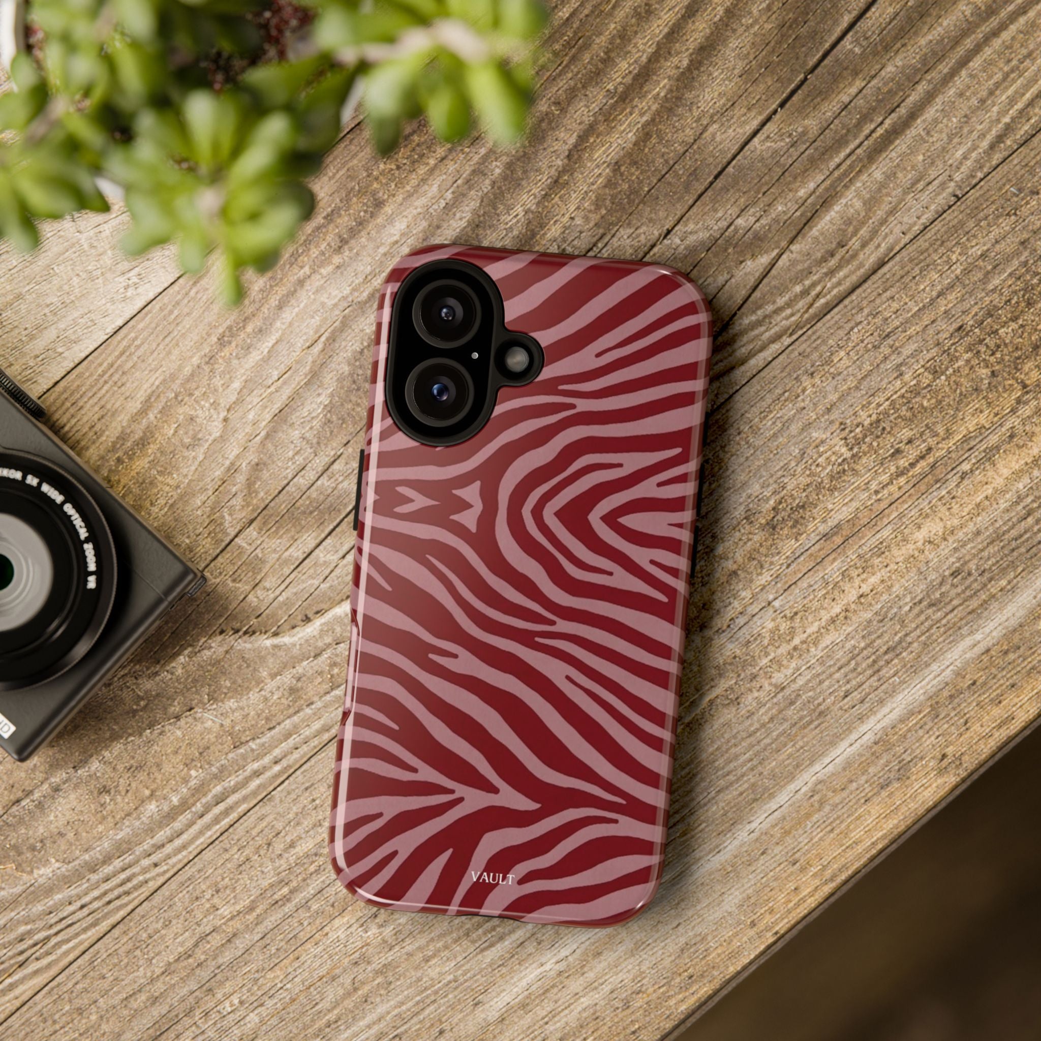 Red Zebra Print Tough Phone Case