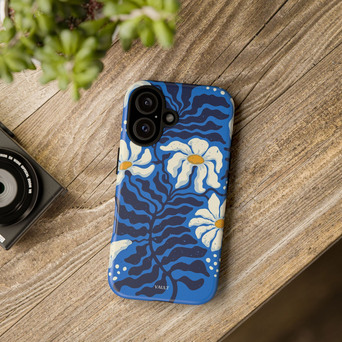 Blue Daisy Tough Phone Case — Floral Protective Phone Cover