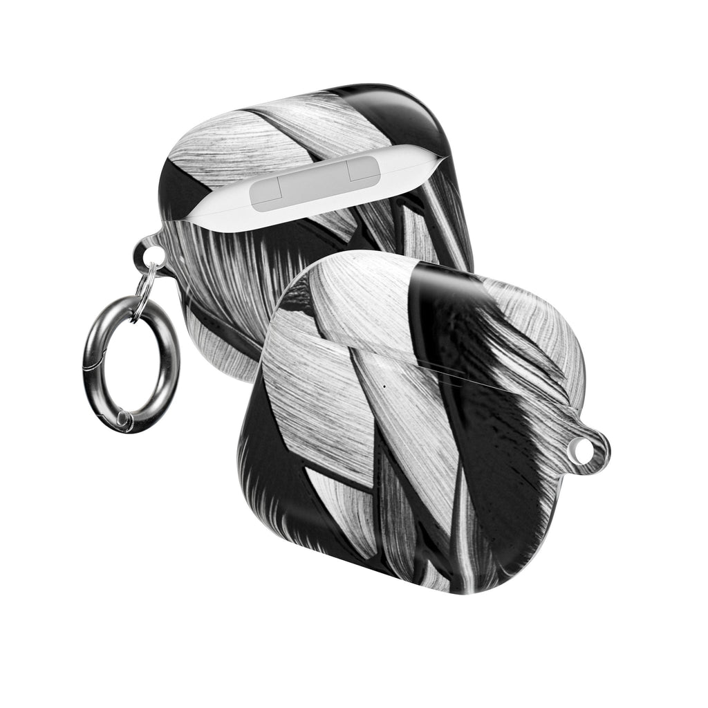 AirPod Case — Monochrome Tropical Leaf Protective Cover