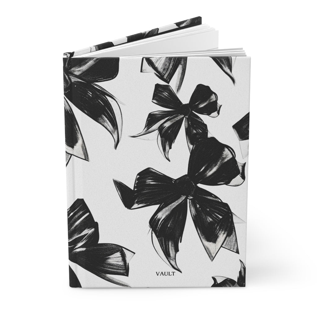 Floral Sketch Hardcover Journal — Black & White Botanical Notebook