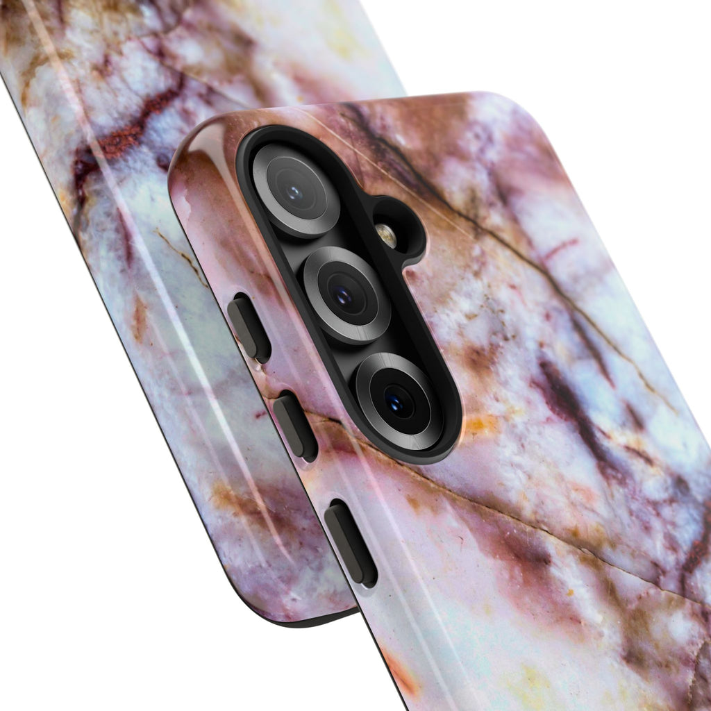 Marble Vein Tough Phone Case — Pink Quartz Protective Cover
