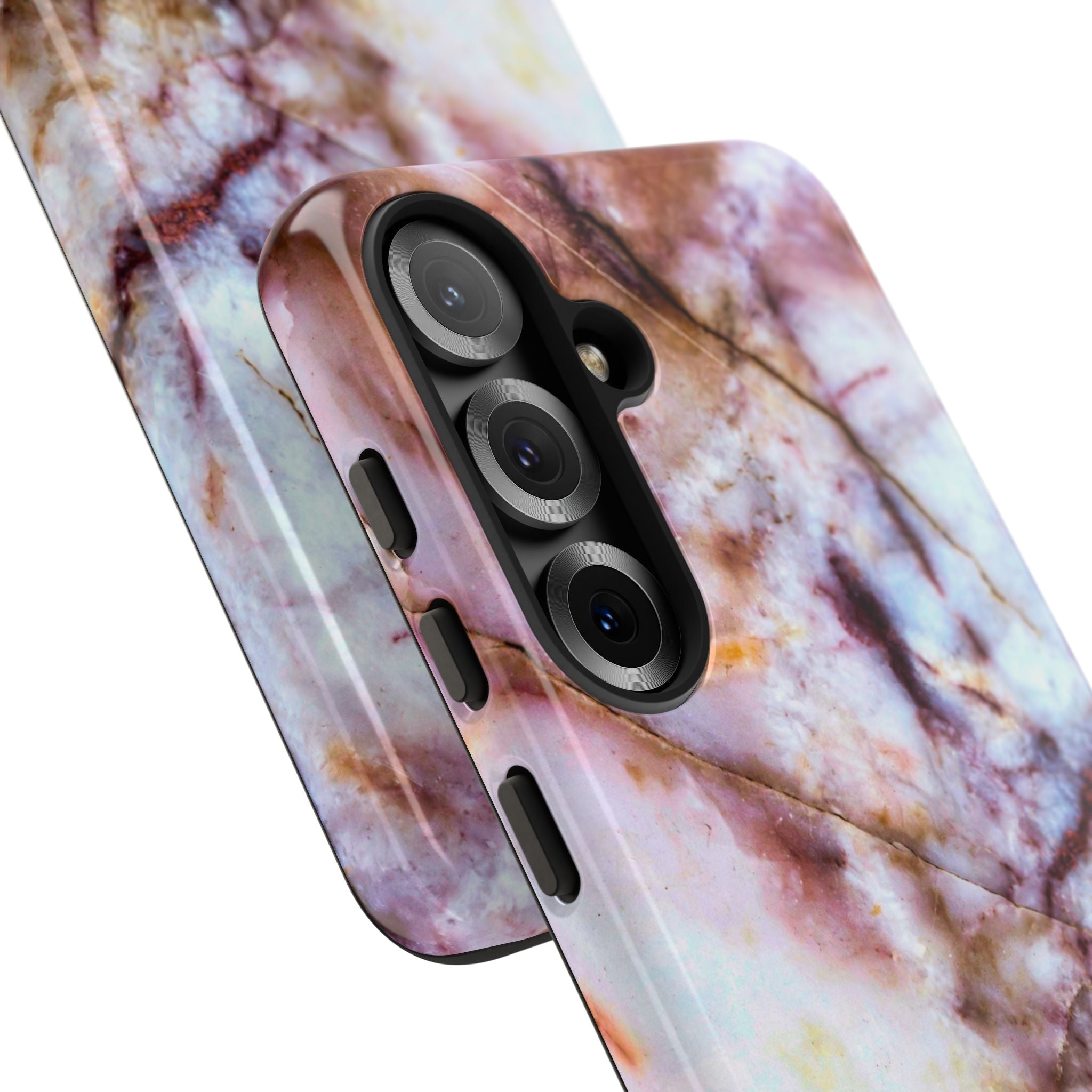 Marble Vein Tough Phone Case — Pink Quartz Protective Cover