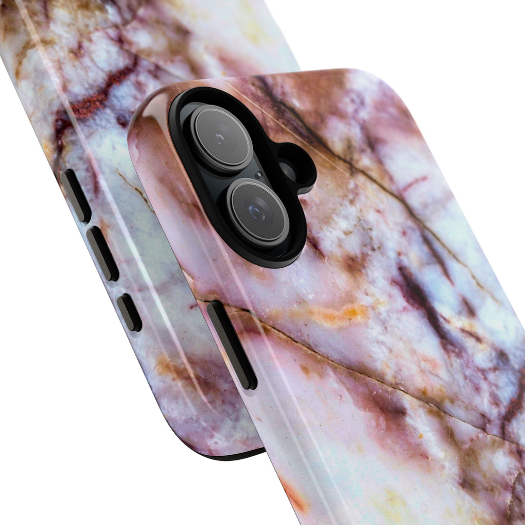 Marble Vein Tough Phone Case — Pink Quartz Protective Cover