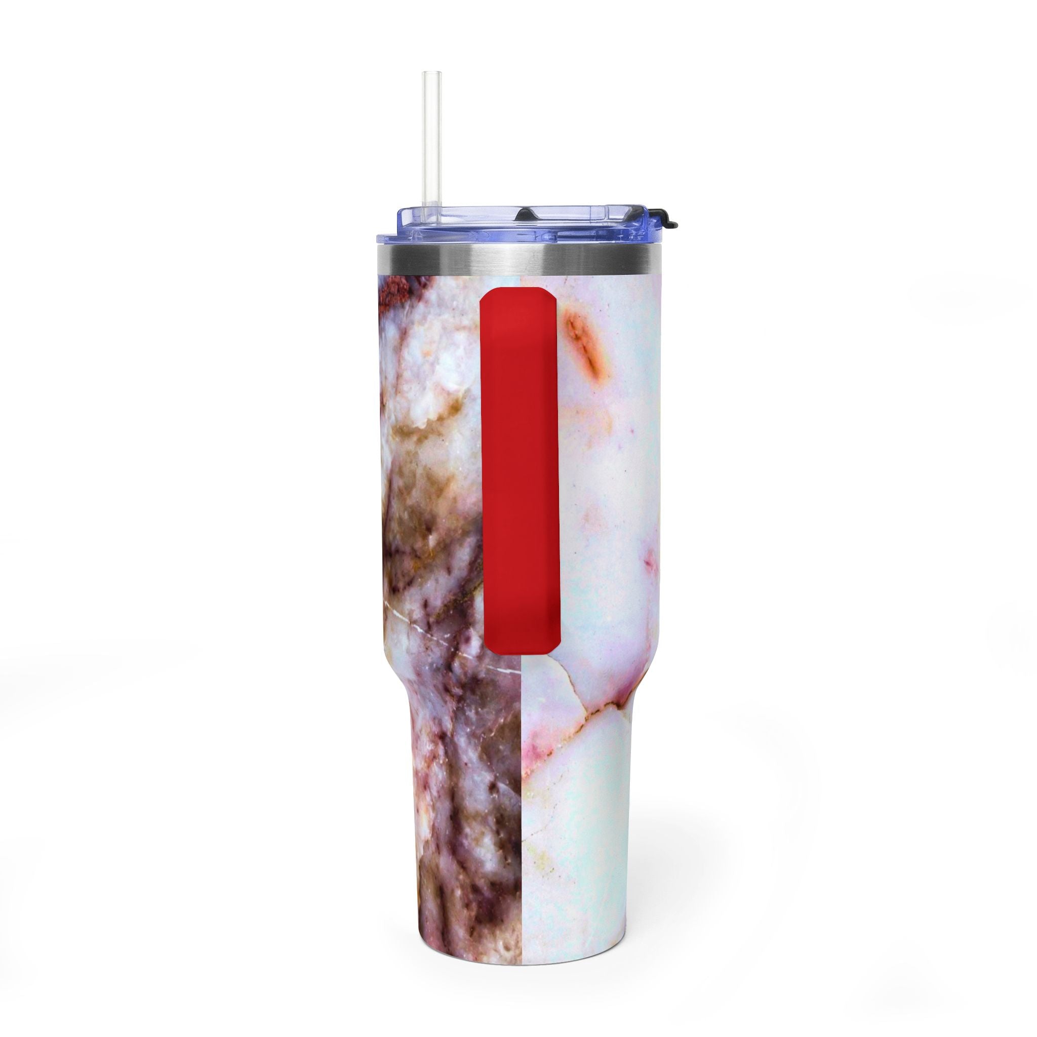 40oz Marble Rose Quartz Vacuum Tumbler – Insulated Travel Mug