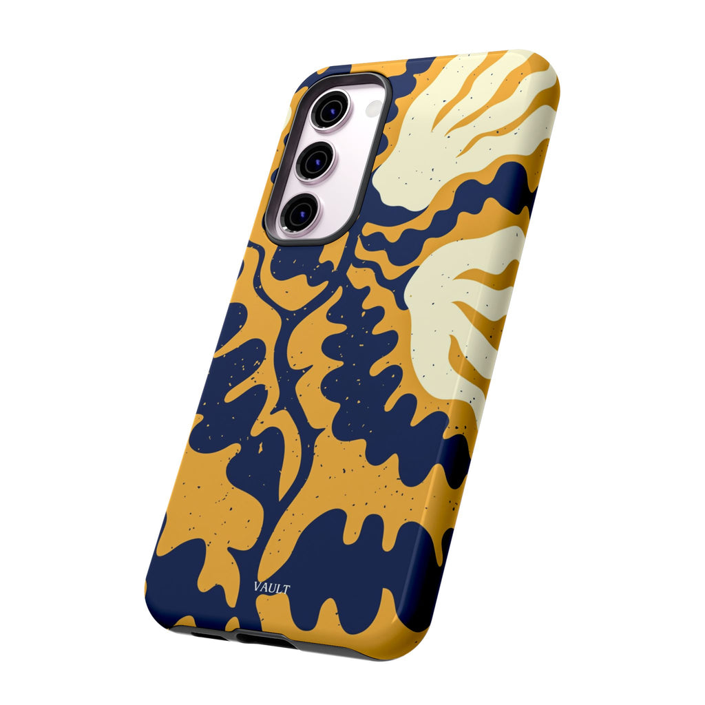 Bold Abstract Floral Phone Case (Navy & Mustard)