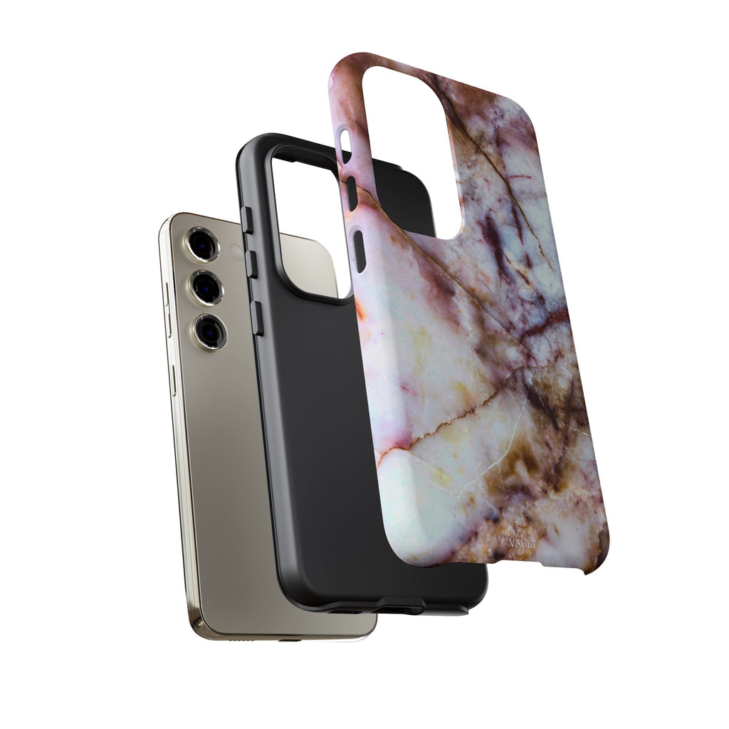 Marble Vein Tough Phone Case — Pink Quartz Protective Cover