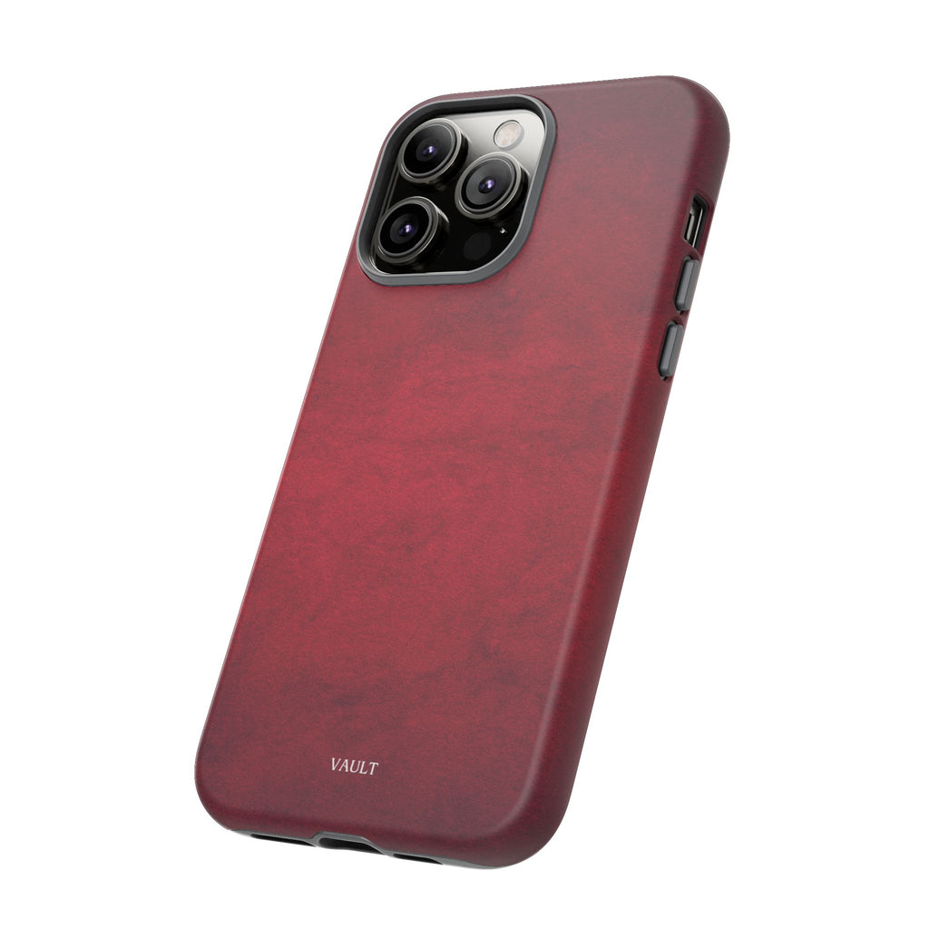 Red Leather Texture Phone Case Impact-Resistant Case