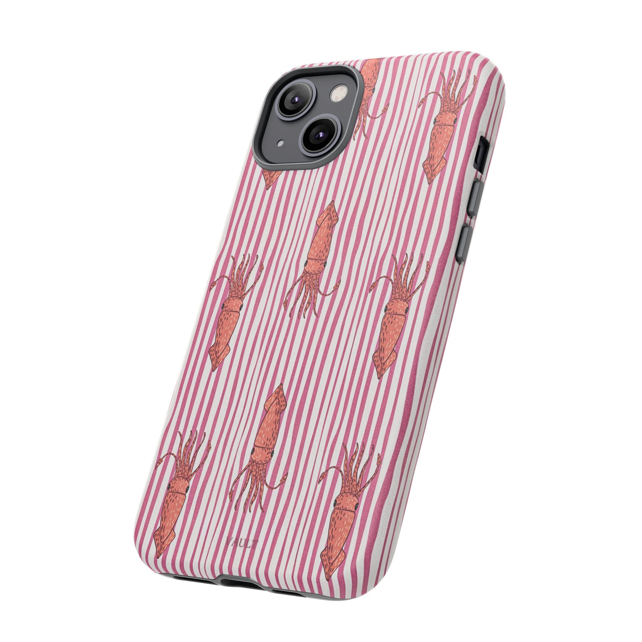 Squid Stripe Phone Case — Pink Nautical Sea Creature Pattern