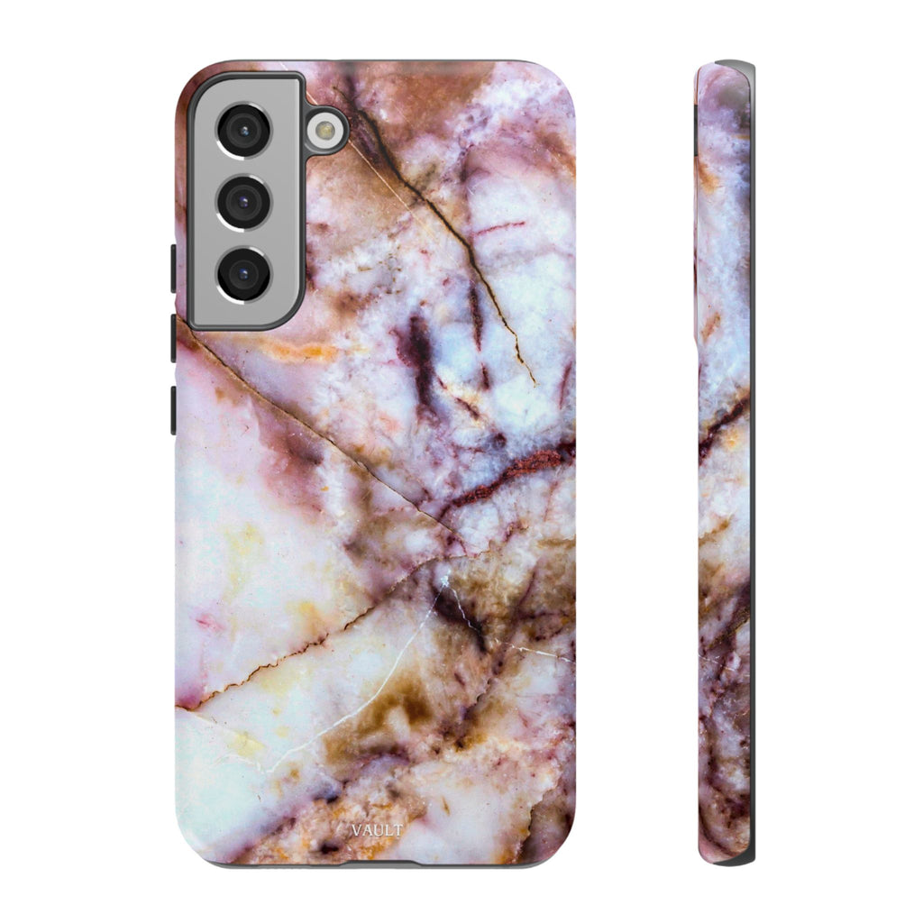 Marble Vein Tough Phone Case — Pink Quartz Protective Cover