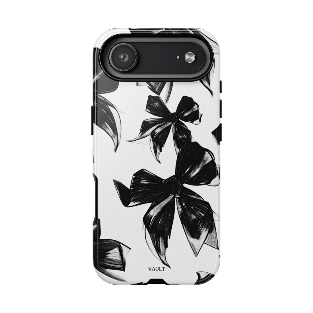 Floral Brushstroke Phone Case — Black & White Botanical Tough Case