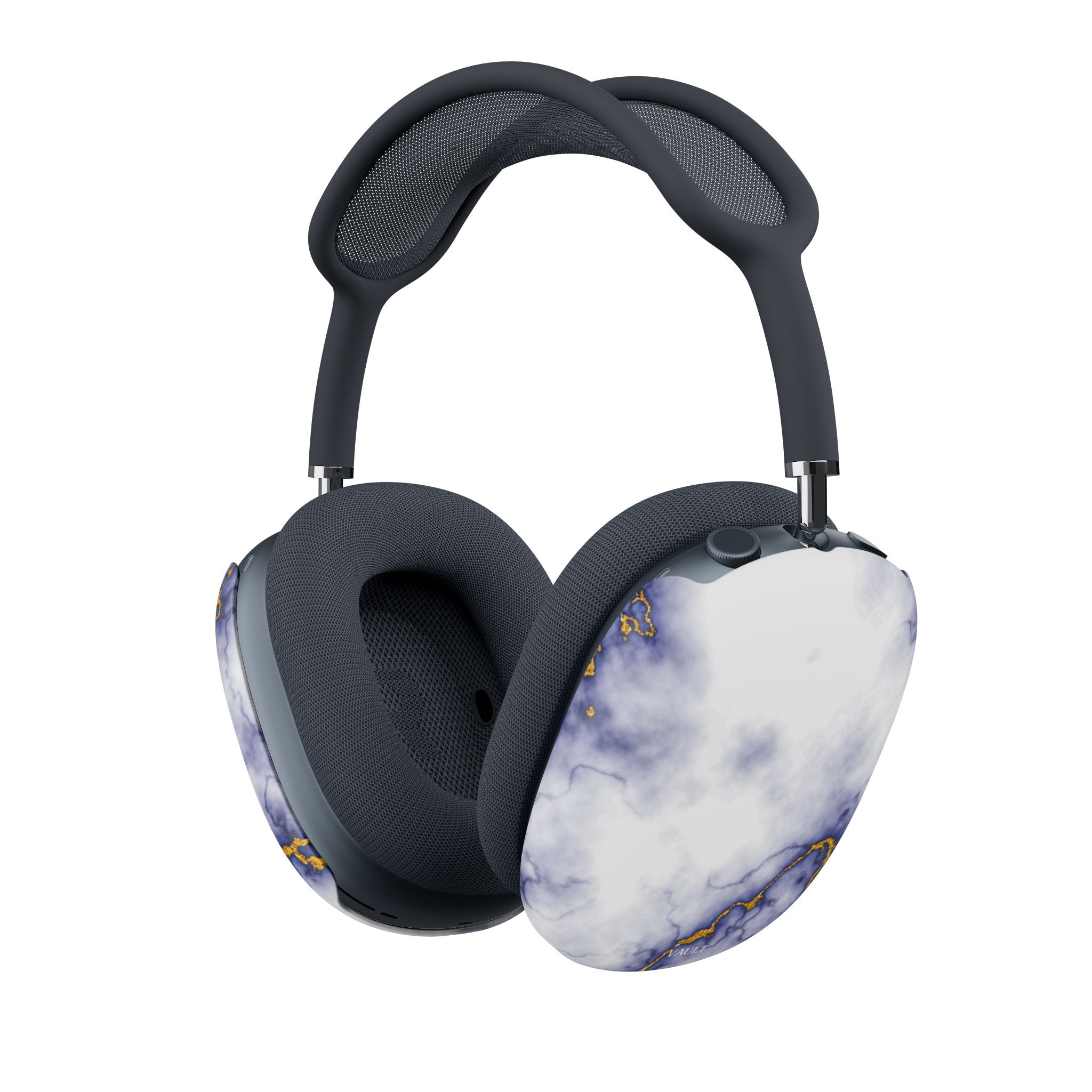 Marble Gold Accent AirPod Max Cases — Blue White Marble Ear Cup Covers