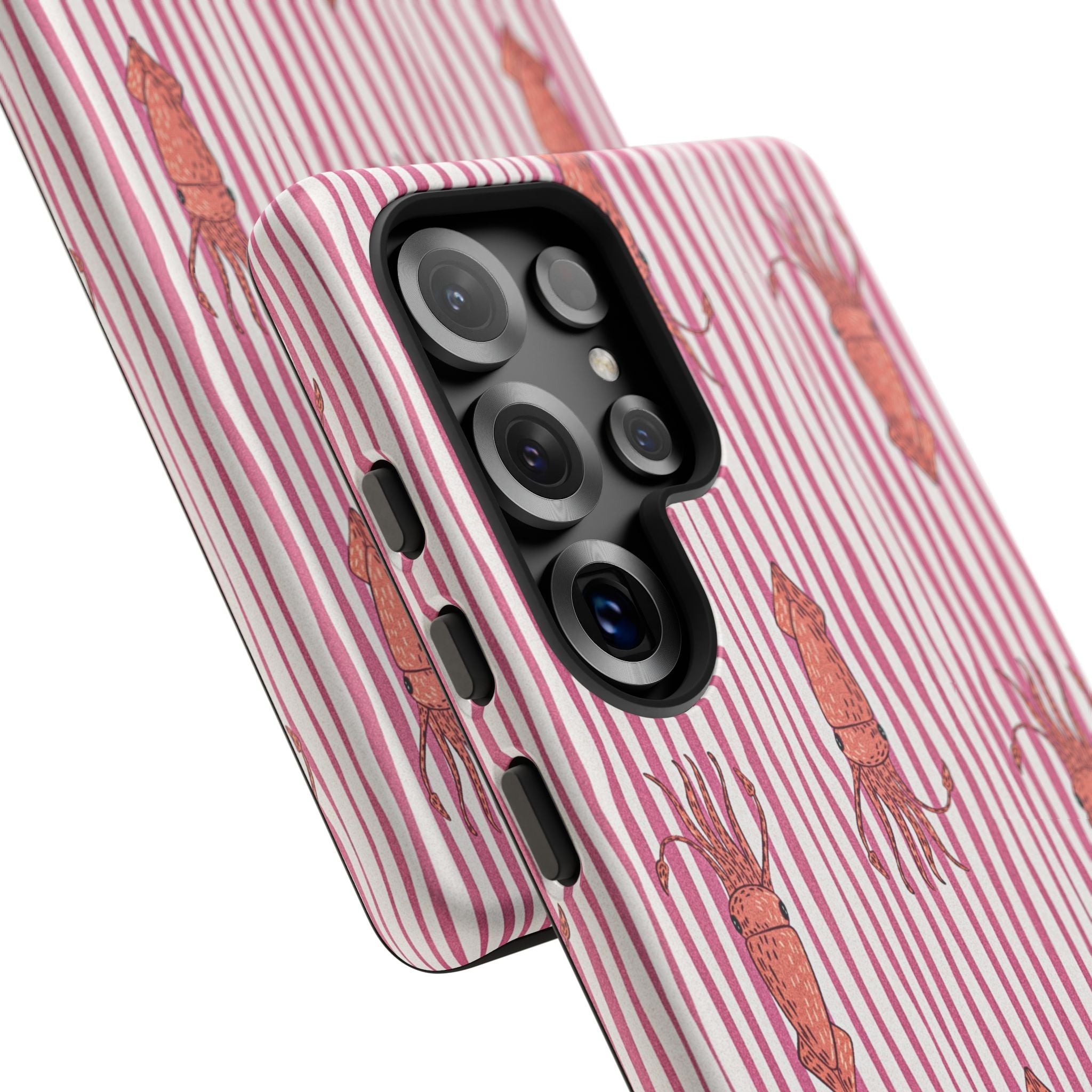 Squid Stripe Phone Case — Pink Nautical Sea Creature Pattern
